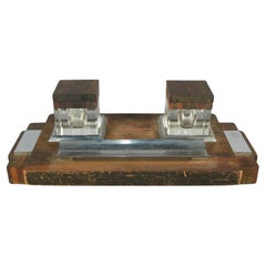 Antique Art Deco Double Inkwell (1920s/1930s) -1Y04