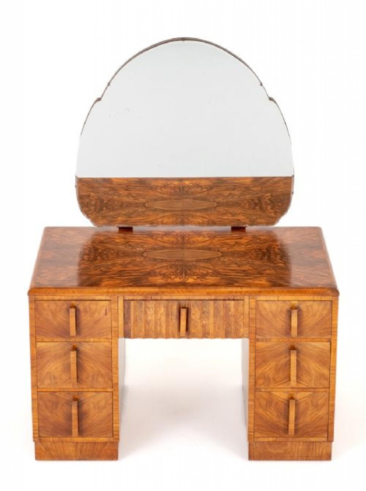 Mid-20th Century Vintage Art Deco Dressing Table 1930s Walnut Bedroom Furniture