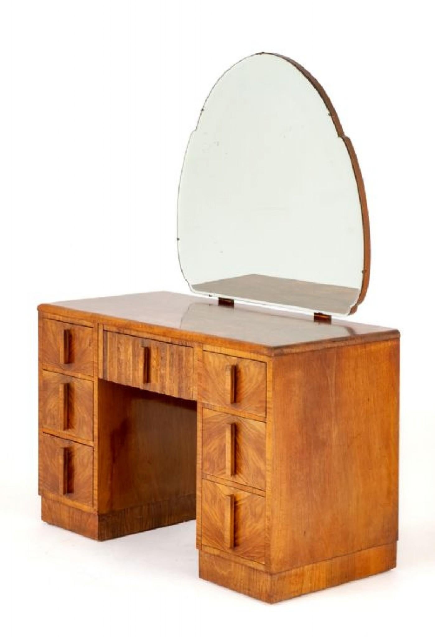 Vintage Art Deco Dressing Table 1930s Walnut Bedroom Furniture 1