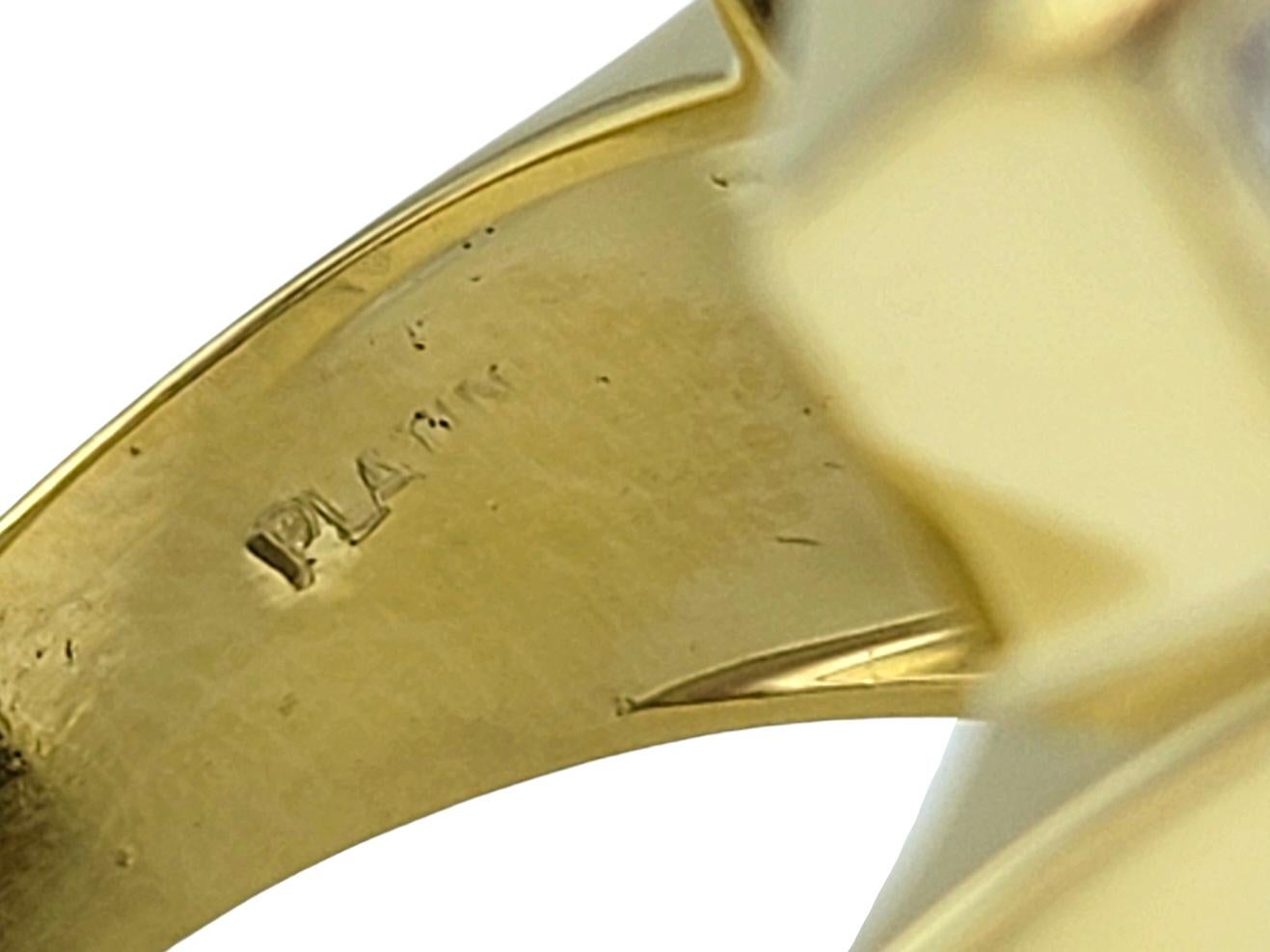 Anillo de Cóctel de Diamantes Alargados Art Decó Vintage Oro Amarillo de 18 Kilates y Platino en venta 1