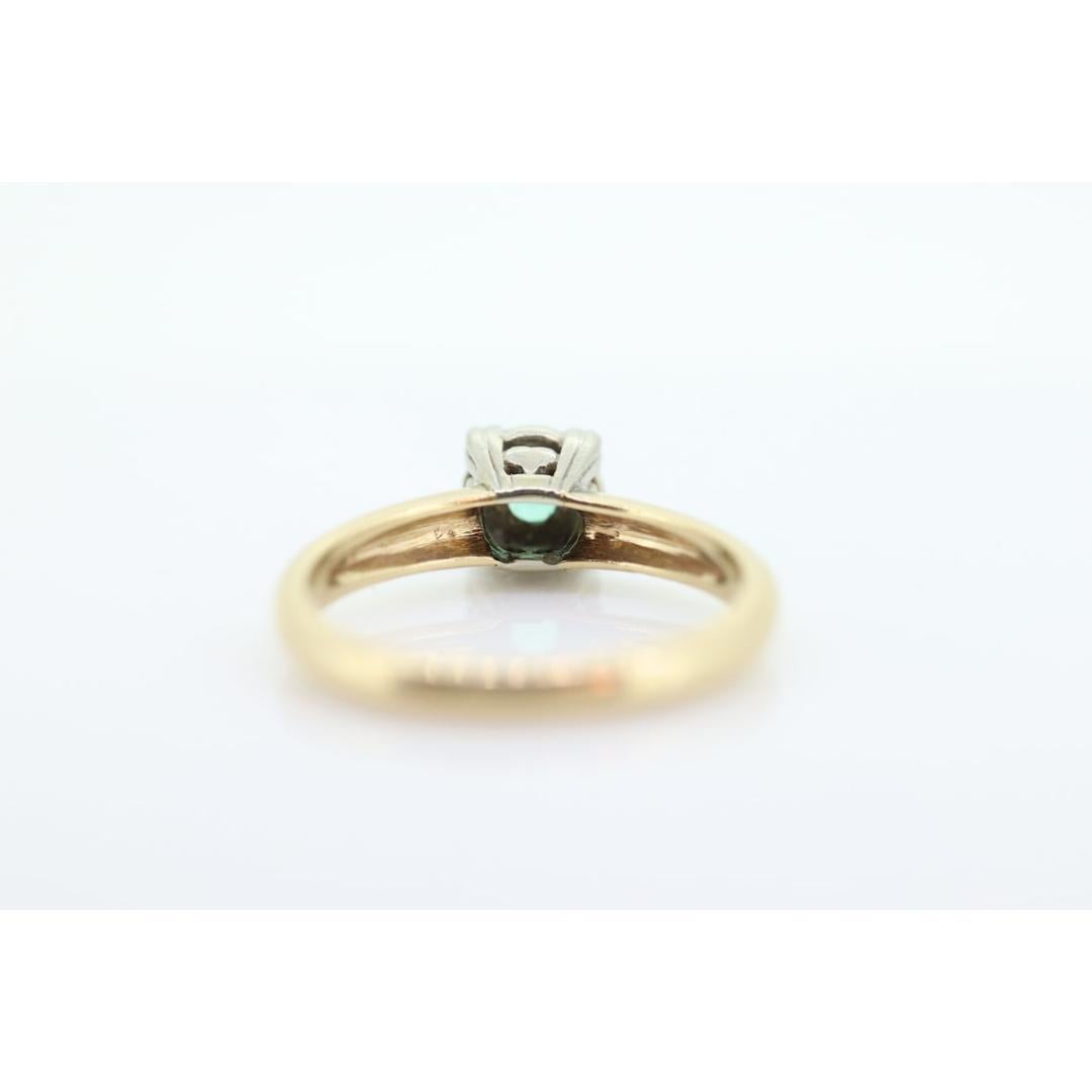 Anillo Art Decó Vintage de filigrana con solitario de esmeralda. Cuadrado de esmeralda de oro de 14k en venta 7