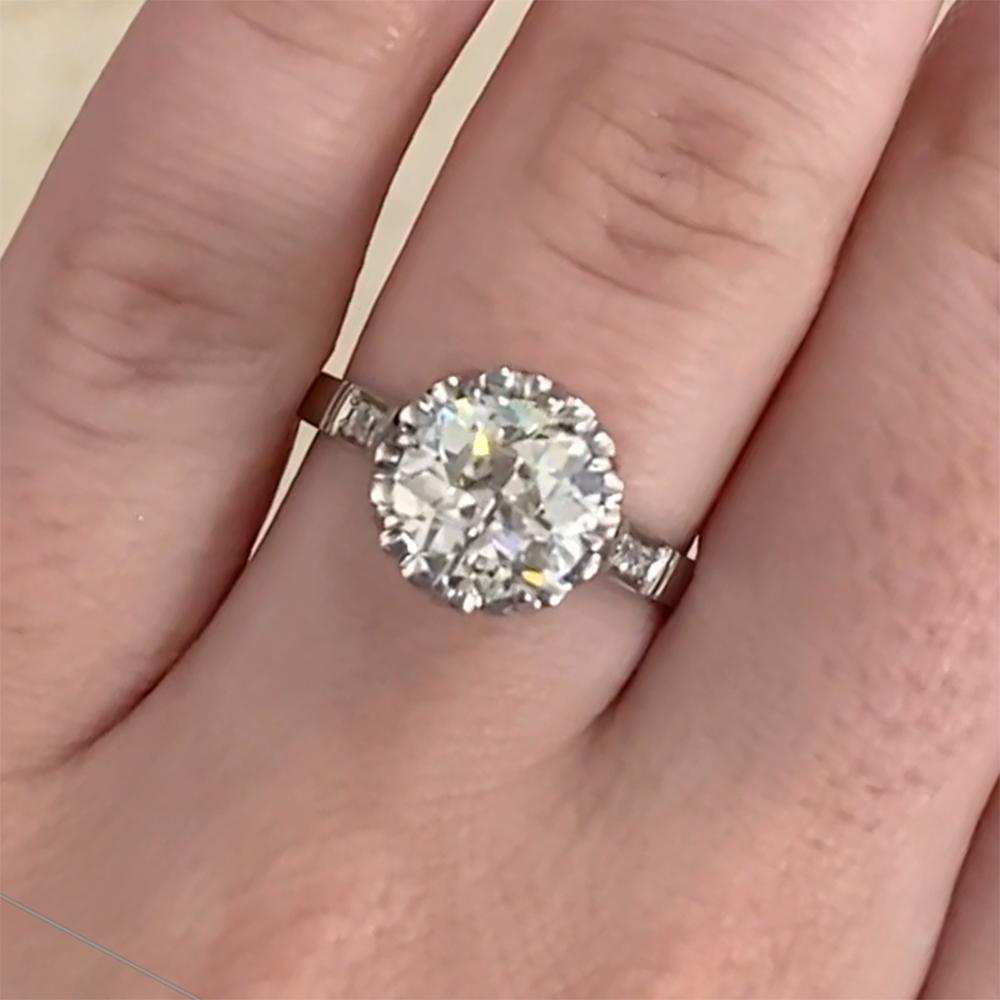 Art Déco Anello di fidanzamento Art of Vintage, diamante (GIA circa 2.30 carati), platino in vendita