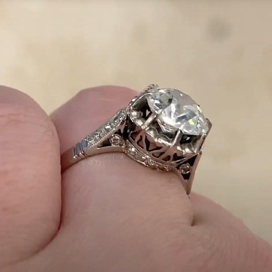 Vintage-Verlobungsring im Art déco-Stil, Diamant (GIA ca. 2,30 Karat), Platin im Zustand „Hervorragend“ im Angebot in New York, NY