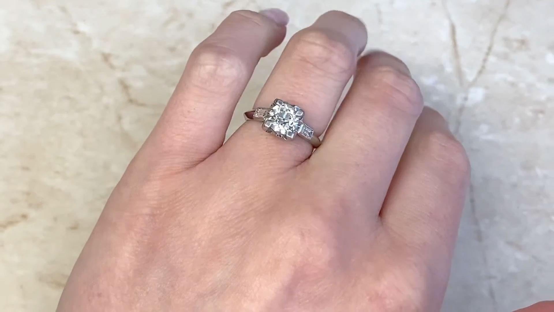 Vintage-Verlobungsring im Art déco-Stil mit alteuropäischem Schliff (GIA ca. 1,00 Karat) (Alteuropäischer Schliff) im Angebot