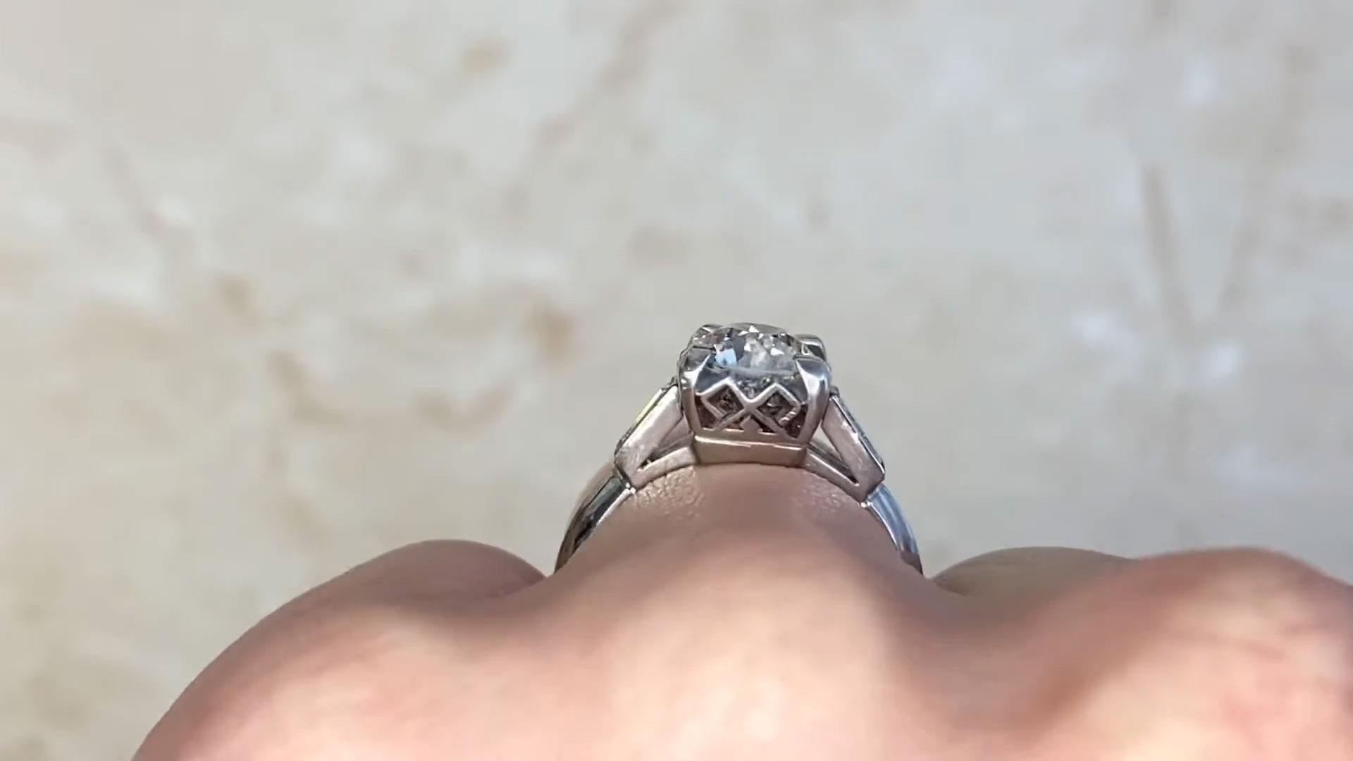 Vintage-Verlobungsring im Art déco-Stil mit alteuropäischem Schliff (GIA ca. 1,00 Karat) Damen im Angebot