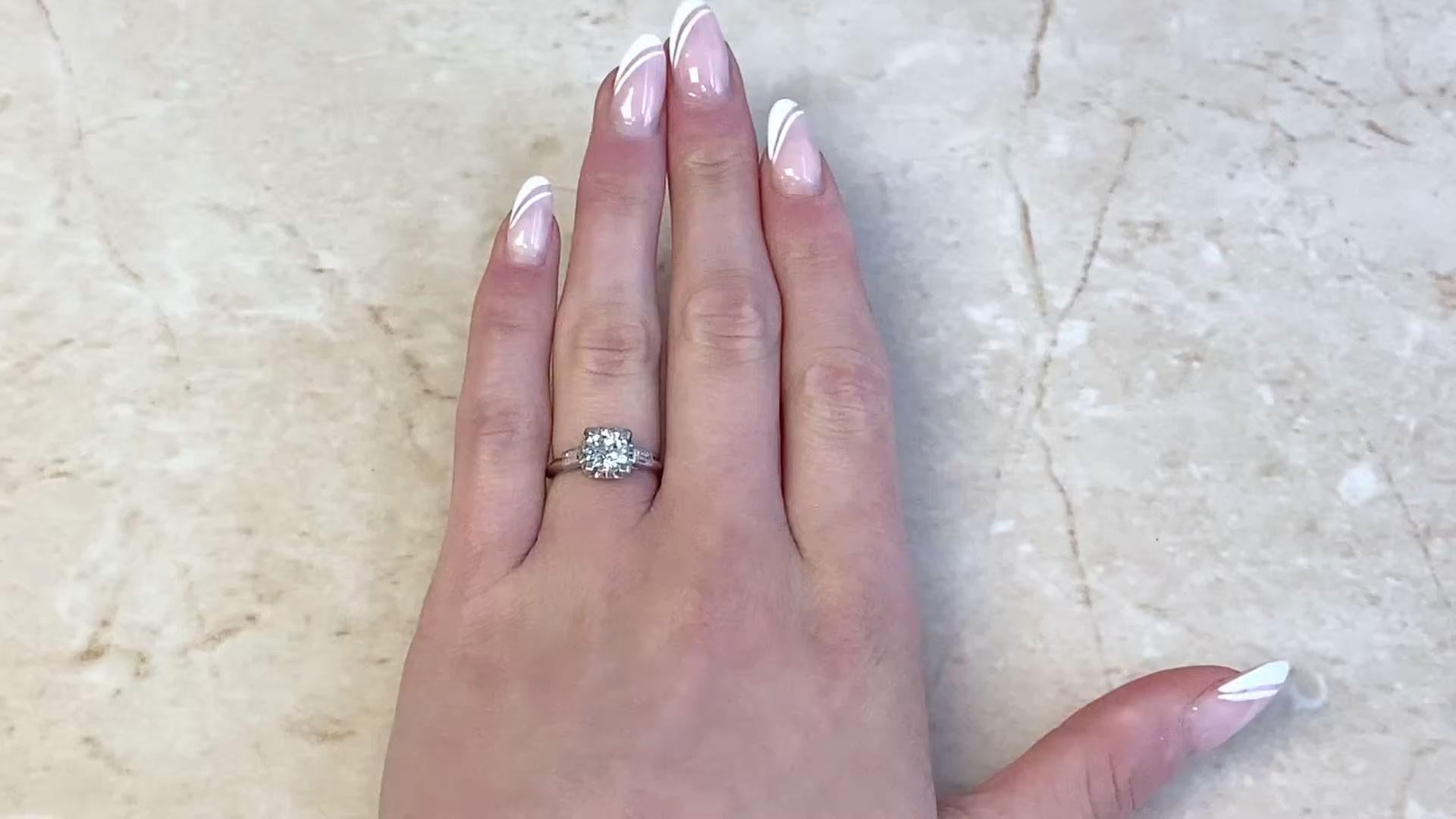 Vintage-Verlobungsring im Art déco-Stil mit alteuropäischem Schliff (GIA ca. 1,00 Karat) im Angebot 3