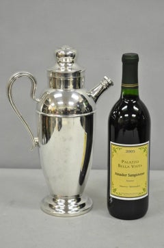 Vintage Art Deco English Silver Mg Silver Plated Martini Cocktail Shaker Pitcher