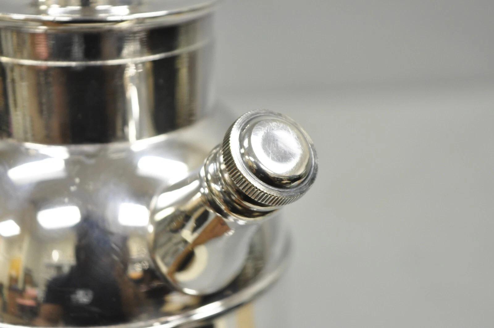 Vintage Art Deco English Silver Mg Silver Plated Martini Cocktail Shaker Pitcher For Sale 2