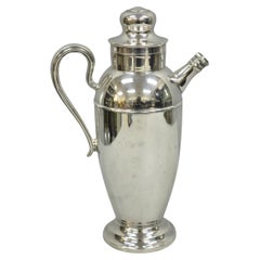 Jarra coctelera Art Decó vintage inglesa chapada en plata Mg Martini