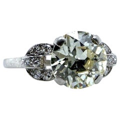 Vintage Art Deco Era 2,19 Karat Old European Cut Diamant Verlobungsring GIA