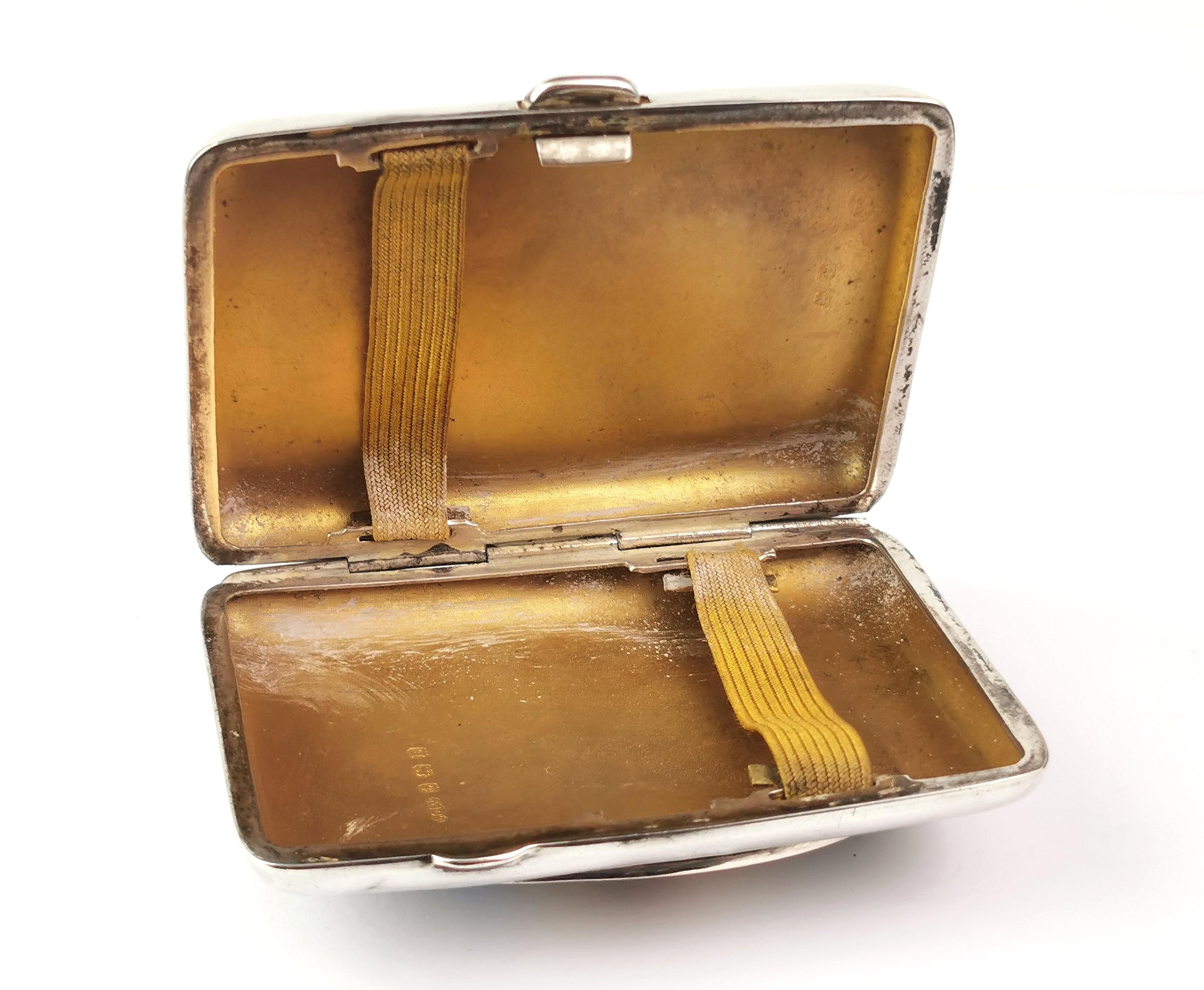 Vintage Art Deco erotic sterling silver cigarette case, enamelled  For Sale 5