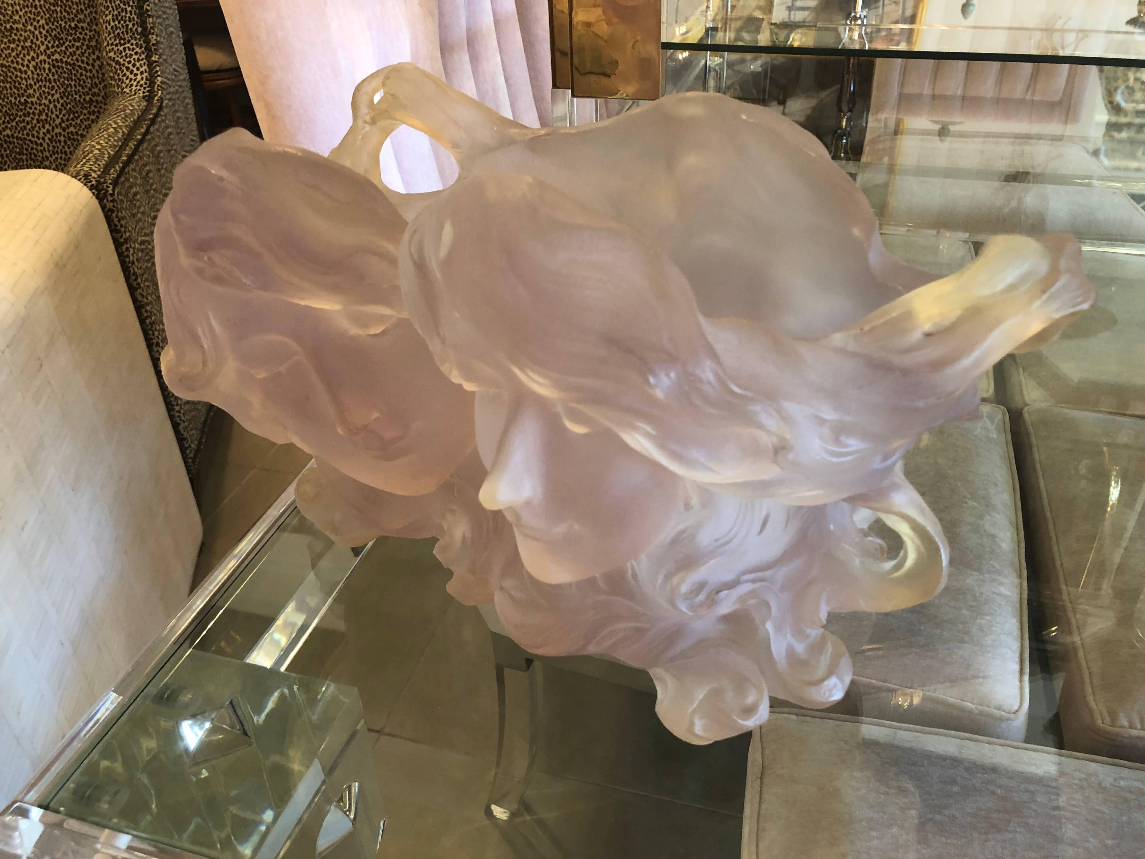Art nouveau Vase à visage vintage Art Déco rose composition pour femmes en vente