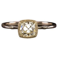 Vintage Art Deco Fancy Yellow Old Mine Cut Diamond Impressive Ring