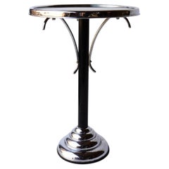 Vintage-Beistelltisch aus Schildpattglas und Chrom im Art déco-Stil, ca. 1930er Jahre