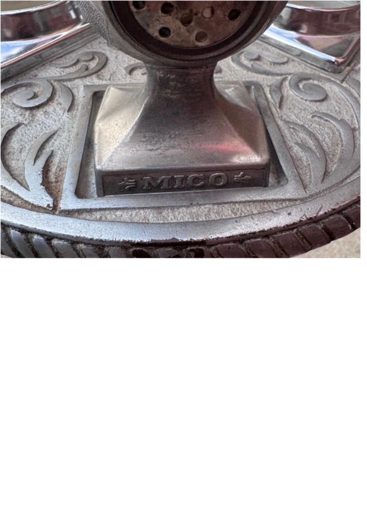 Vintage Art Deco Floor Smoking Stand Metal Ashtray with Cubbies by Mico In Good Condition For Sale In Chicago, IL