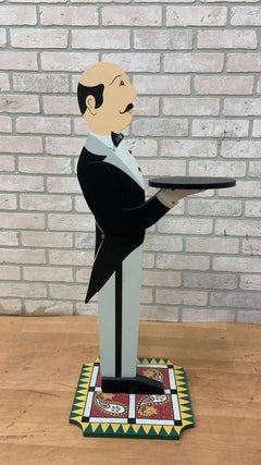Vintage Art Deco Free Standing Butler with Serving Tray