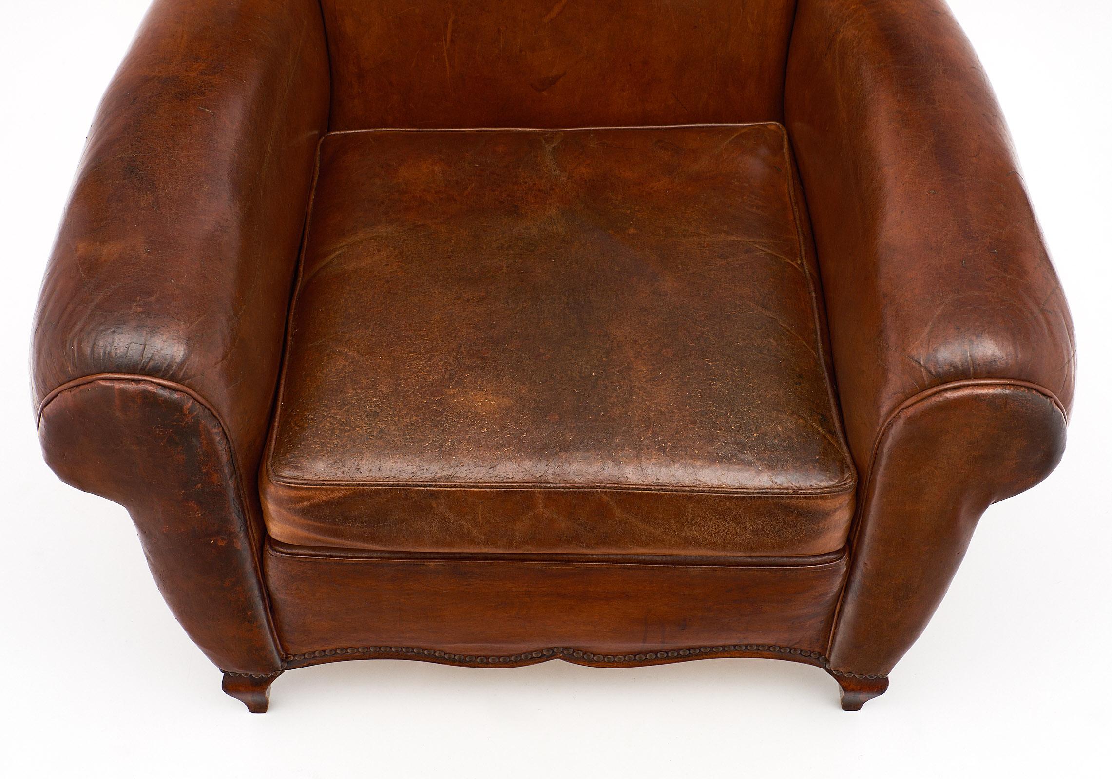 Vintage Art Deco French Club Chair im Zustand „Gut“ in Austin, TX