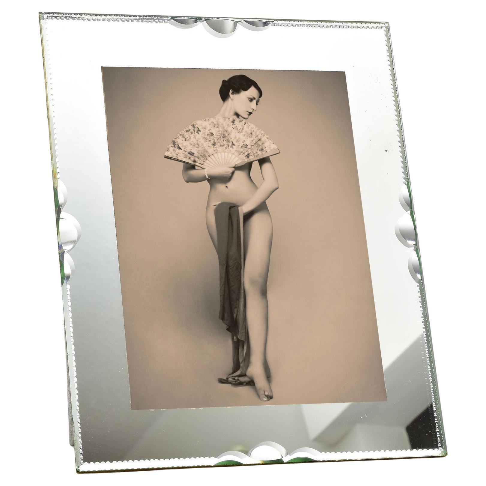 Französischer Vintage-Spiegelrahmen im Art déco-Stil von G. Escudero, 1950er Jahre
