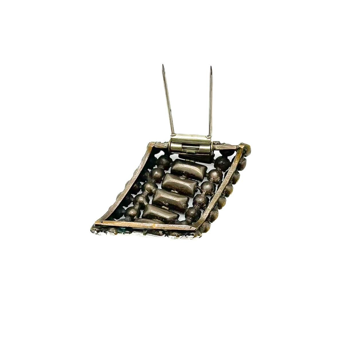 Women's or Men's Vintage Art Deco French Paste Dress Clip 1930s For Sale