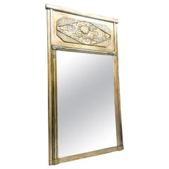 Vintage Art Deco French Silvered Wood Mirror