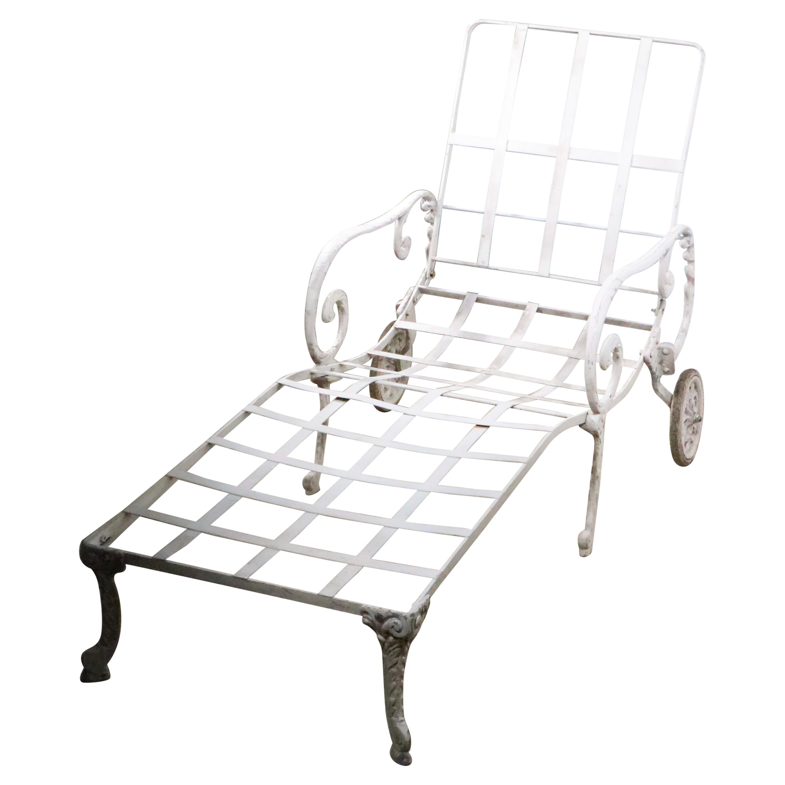 Chaise longue de jardin Art Déco vintage pour patio et jardin par Molla vers les années 1930