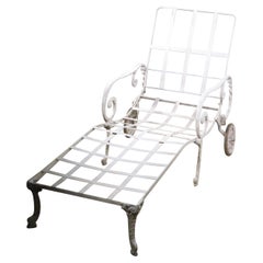 Vintage Art Deco Garden Patio Poolside Chaise Lounge by Molla c. 1930s