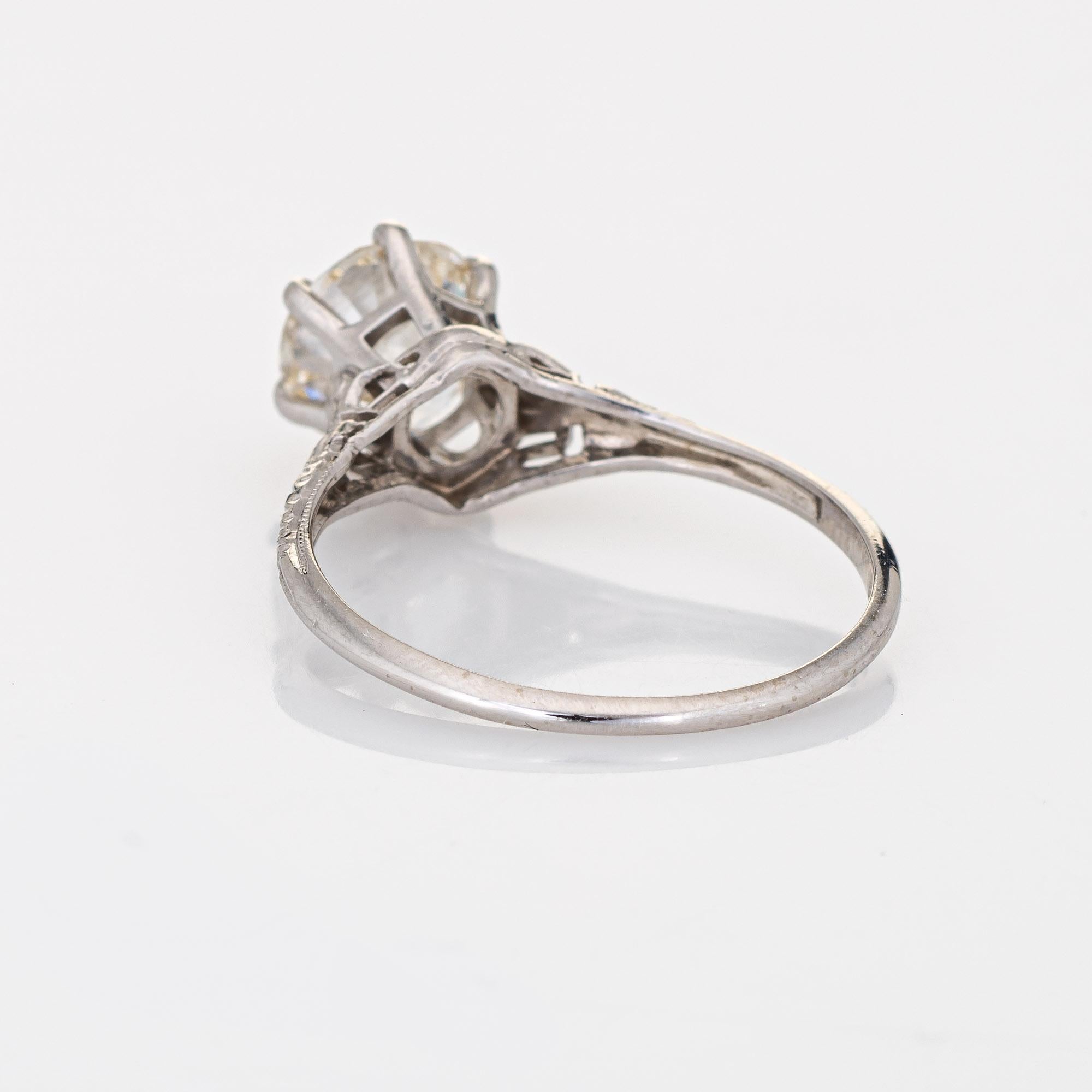 Women's Vintage Art Deco GIA 1.55ct Diamond Ring Engagement Platinum Jewelry For Sale