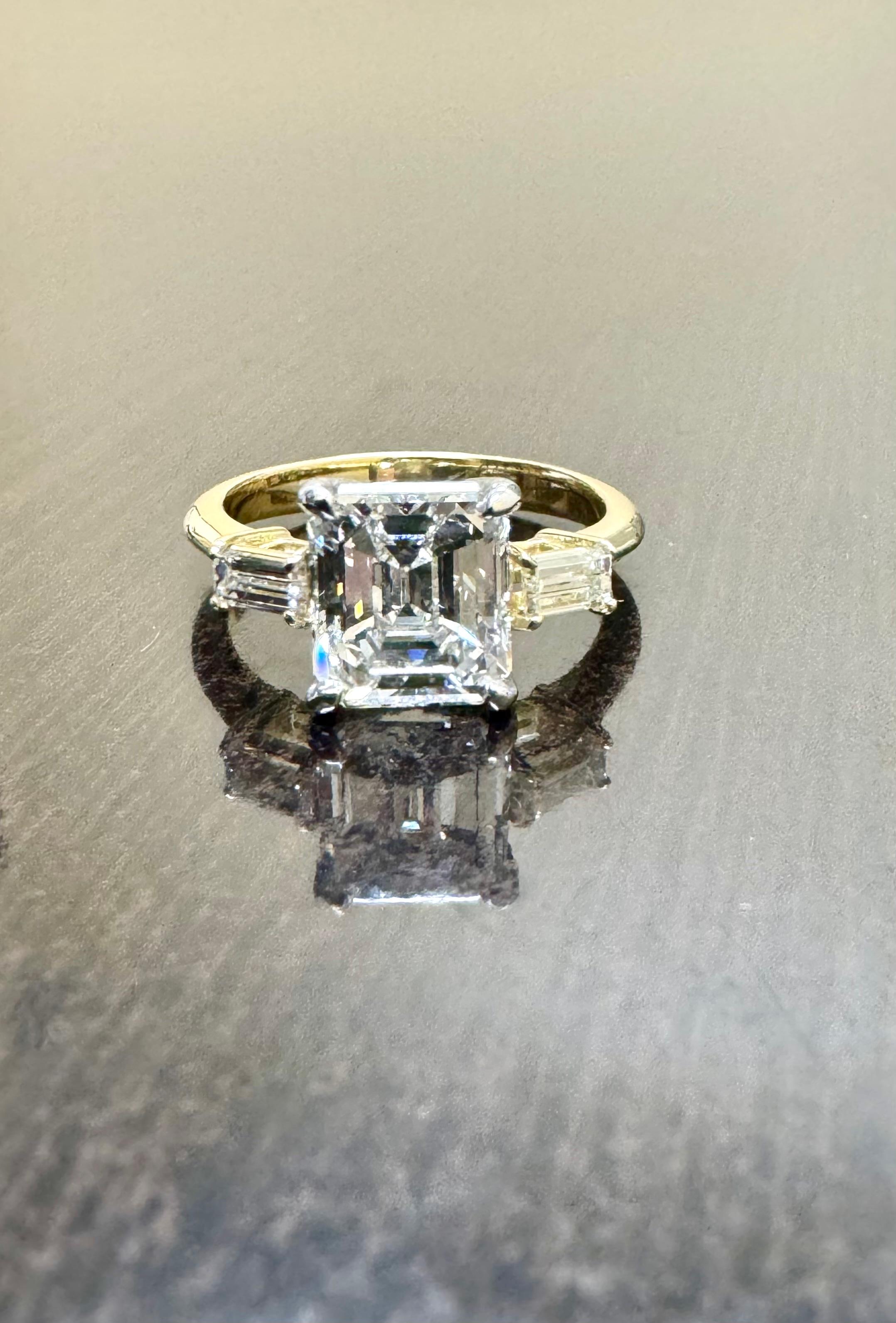 Vintage Art Deco GIA Certified 2.41 Carat Emerald Cut Diamond Engagement Ring In New Condition For Sale In Los Angeles, CA