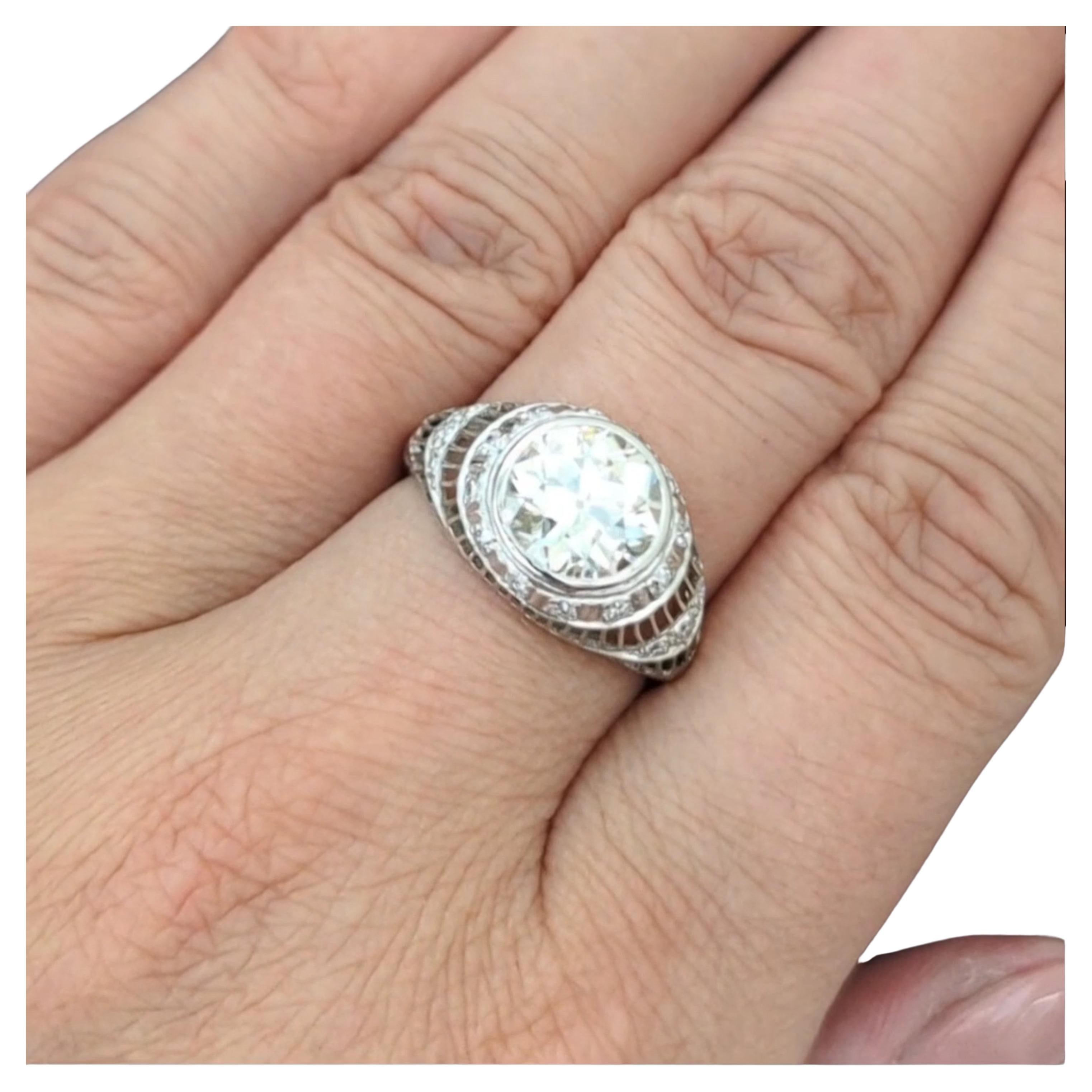 Vintage Art Deco GIA Certified Old European Diamond Ring