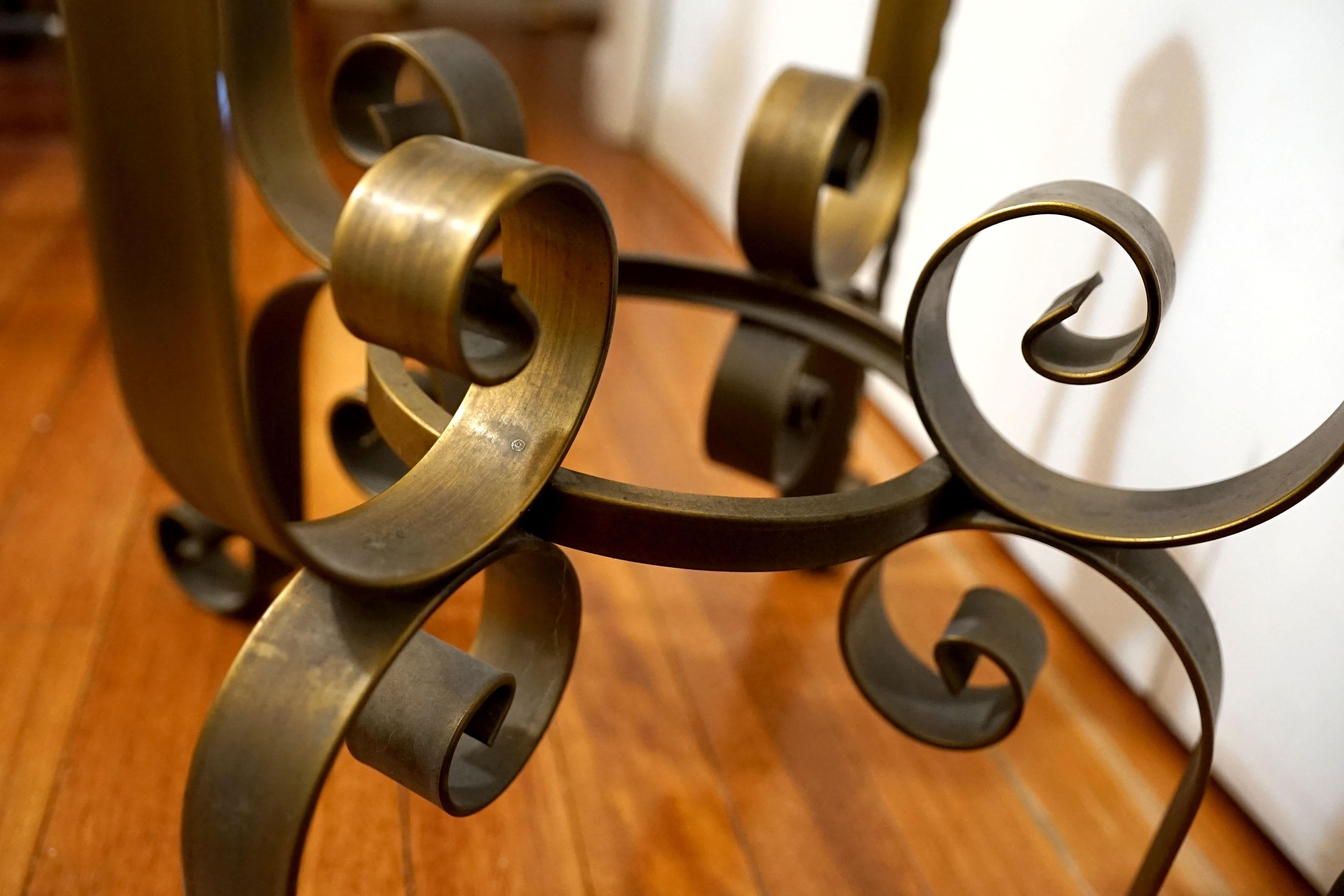 wrought iron table base for glass top