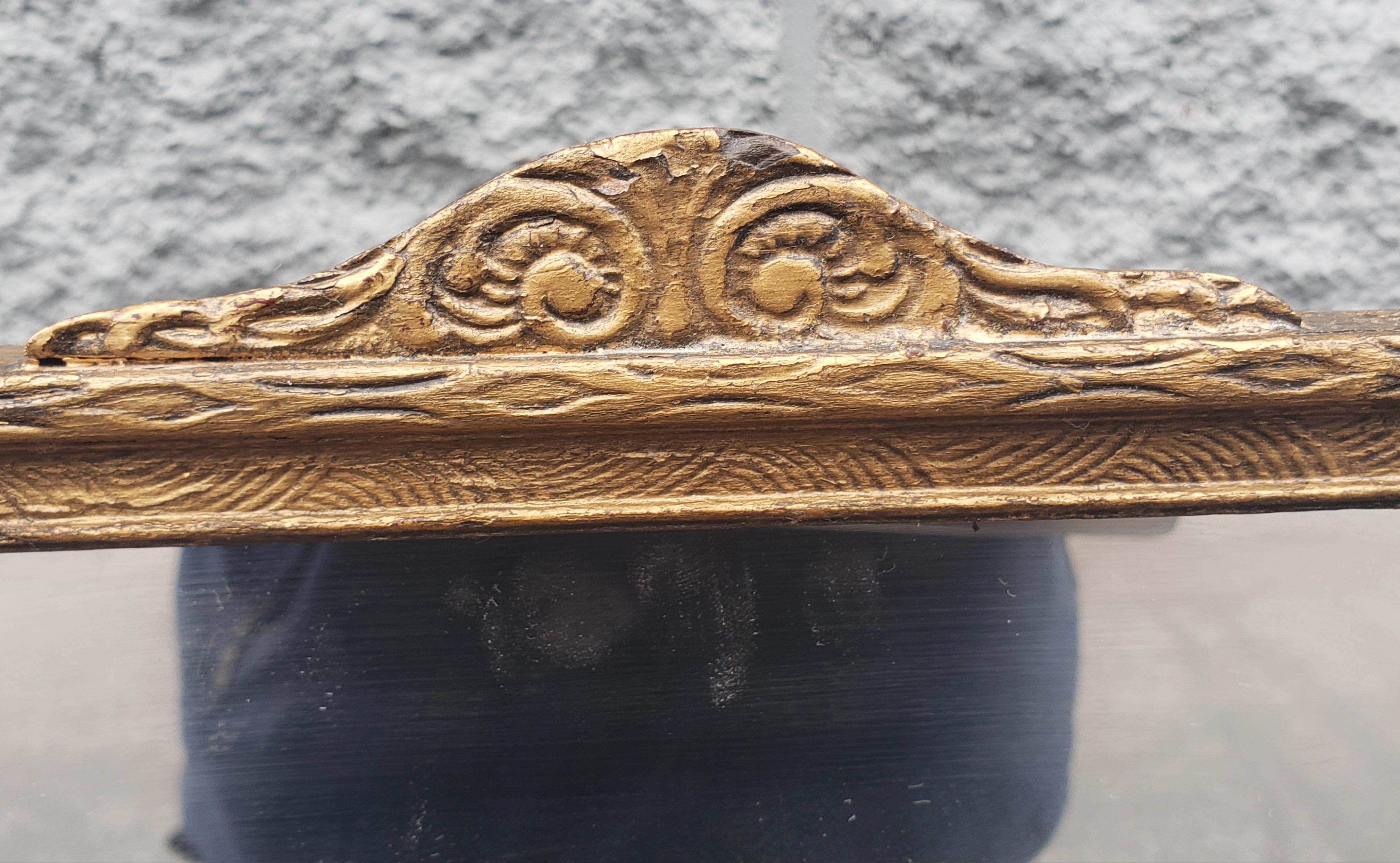 Art déco Miroir de table pivotant Art Dco vintage en bois dor sur pied, vers les annes 1930 en vente