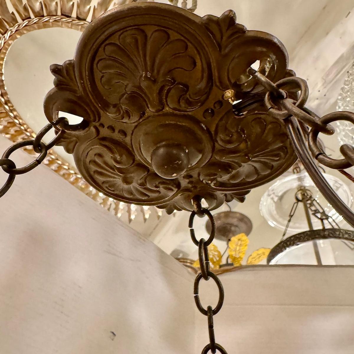 Metà XX secolo Apparecchio di illuminazione in vetro Art Deco d'epoca in vendita