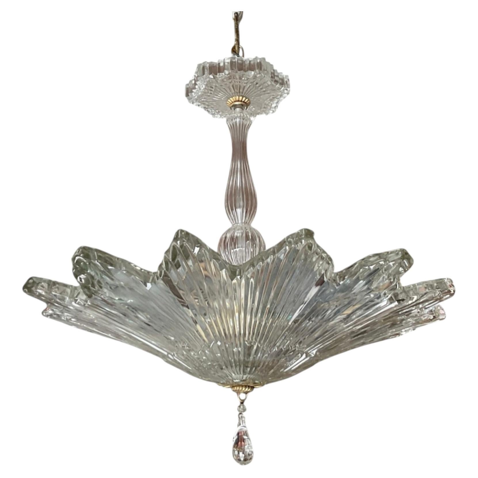 Vintage Art Deco Glass Starburst Pendant