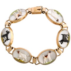 Antique Art Deco Gold Dog Lovers Bracelet