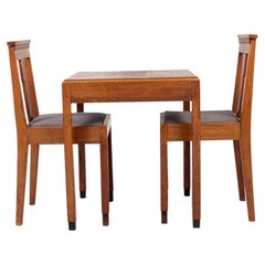 Set da pranzo in quercia della scuola Haagse, vintage, con due sedie, Paesi Bassi