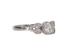 Vintage Art Deco Half Carat Old European Cut Diamond Platinum Engagement Ring