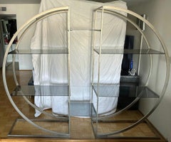 Vintage Art Deco Half Moon Expandable Étagère by Milo Baughman