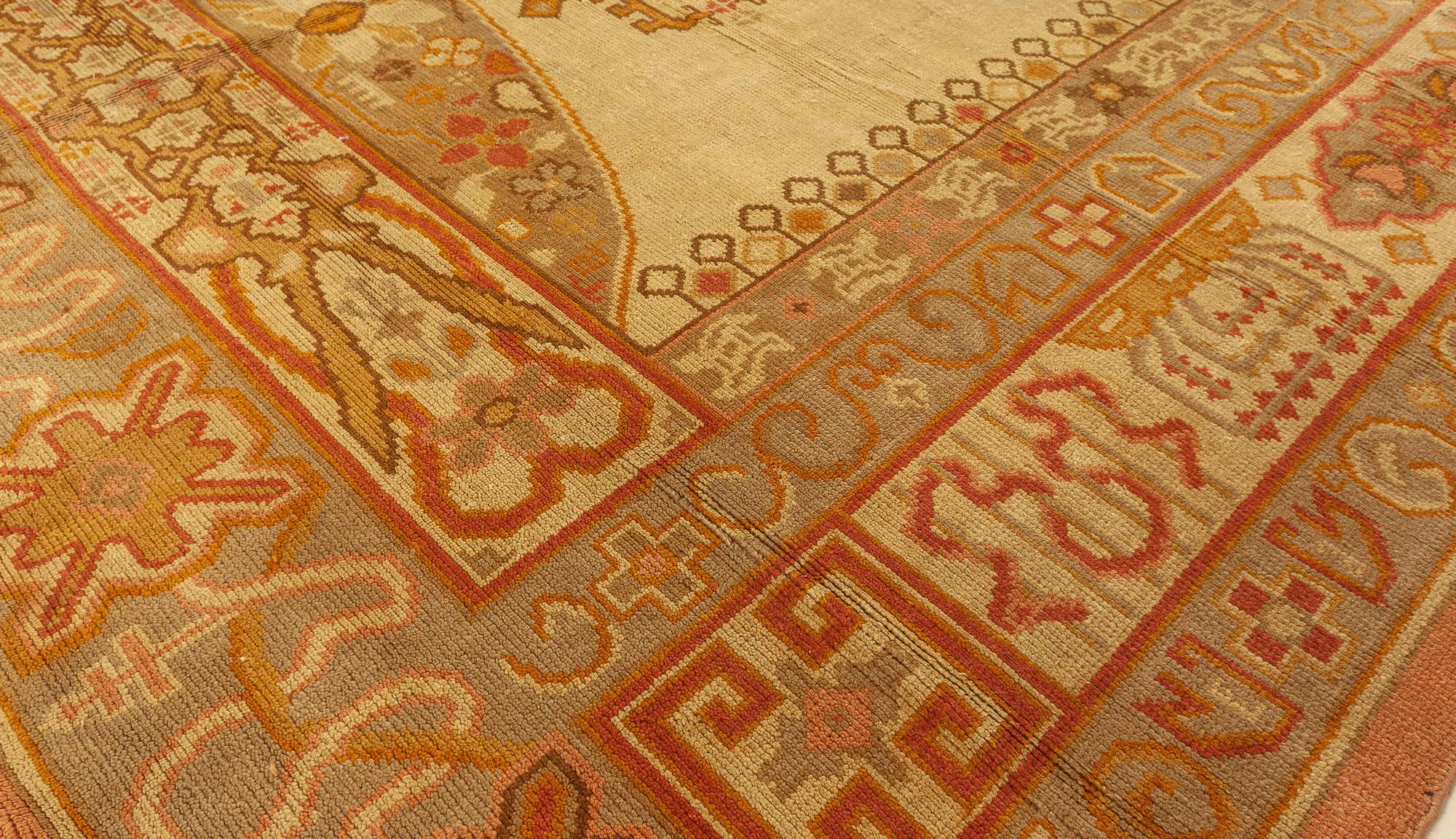Doris Leslie Blau Alfombra Art Decó Vintage de lana hecha a mano Tejido a mano en venta