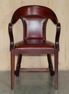 ViNTAGE ART-DECO-ESSZIMMER- UND BÜROSESSEL AUS HARTEM HOLZ UND OXBLOOD-LEDER