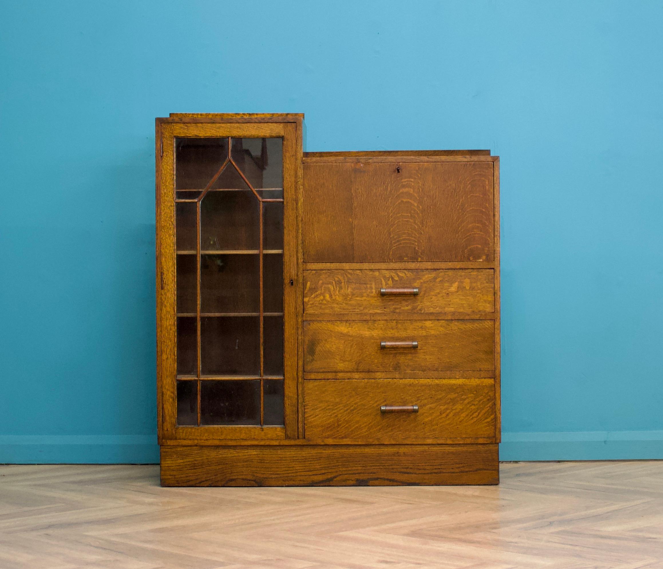 Vintage Art-Déco-Büro-Bücherregal aus Eichenholz im Heals-Stil, 1930er Jahre (Moderne der Mitte des Jahrhunderts) im Angebot