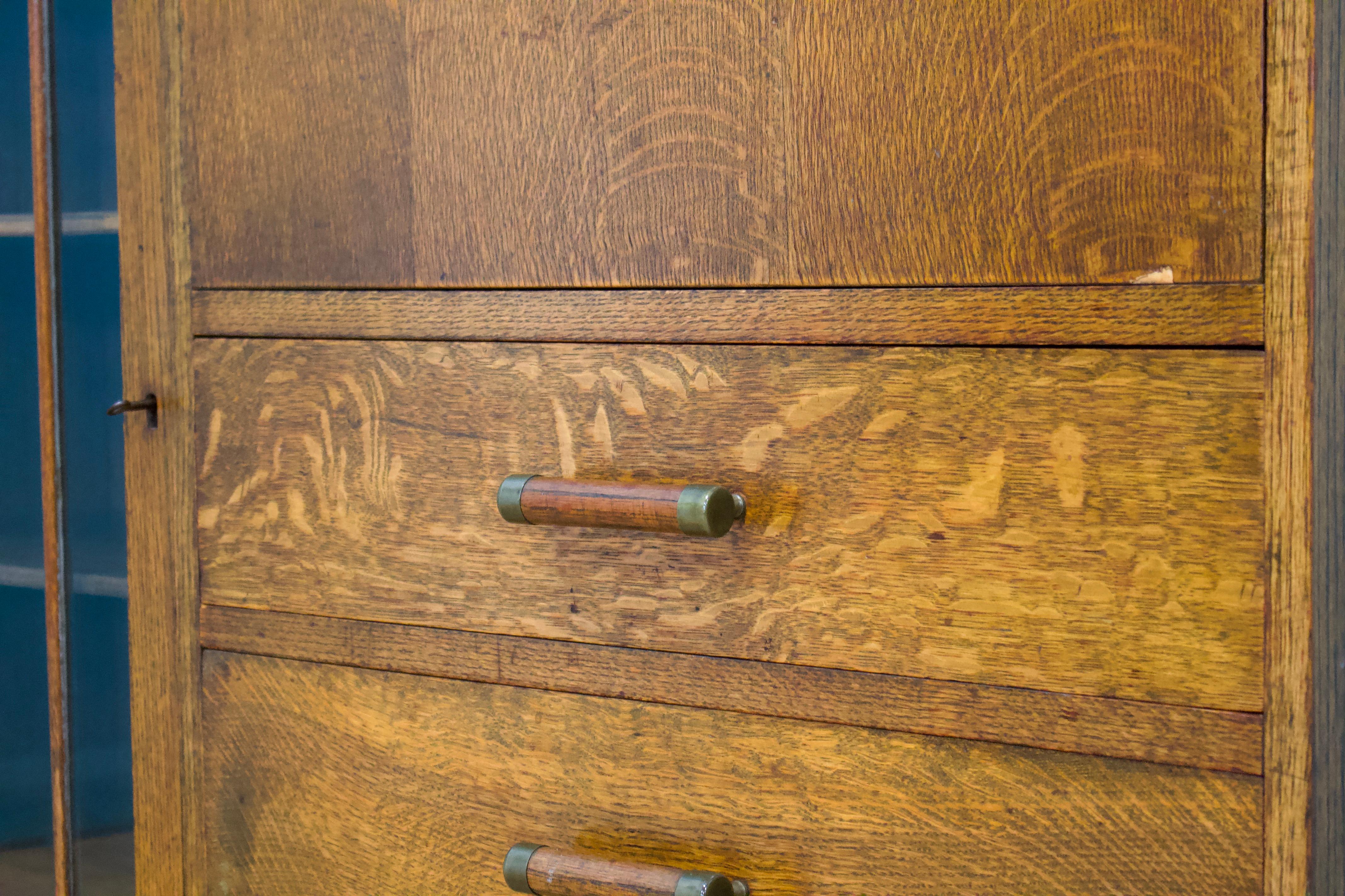 Vintage Art-Déco-Büro-Bücherregal aus Eichenholz im Heals-Stil, 1930er Jahre im Angebot 1