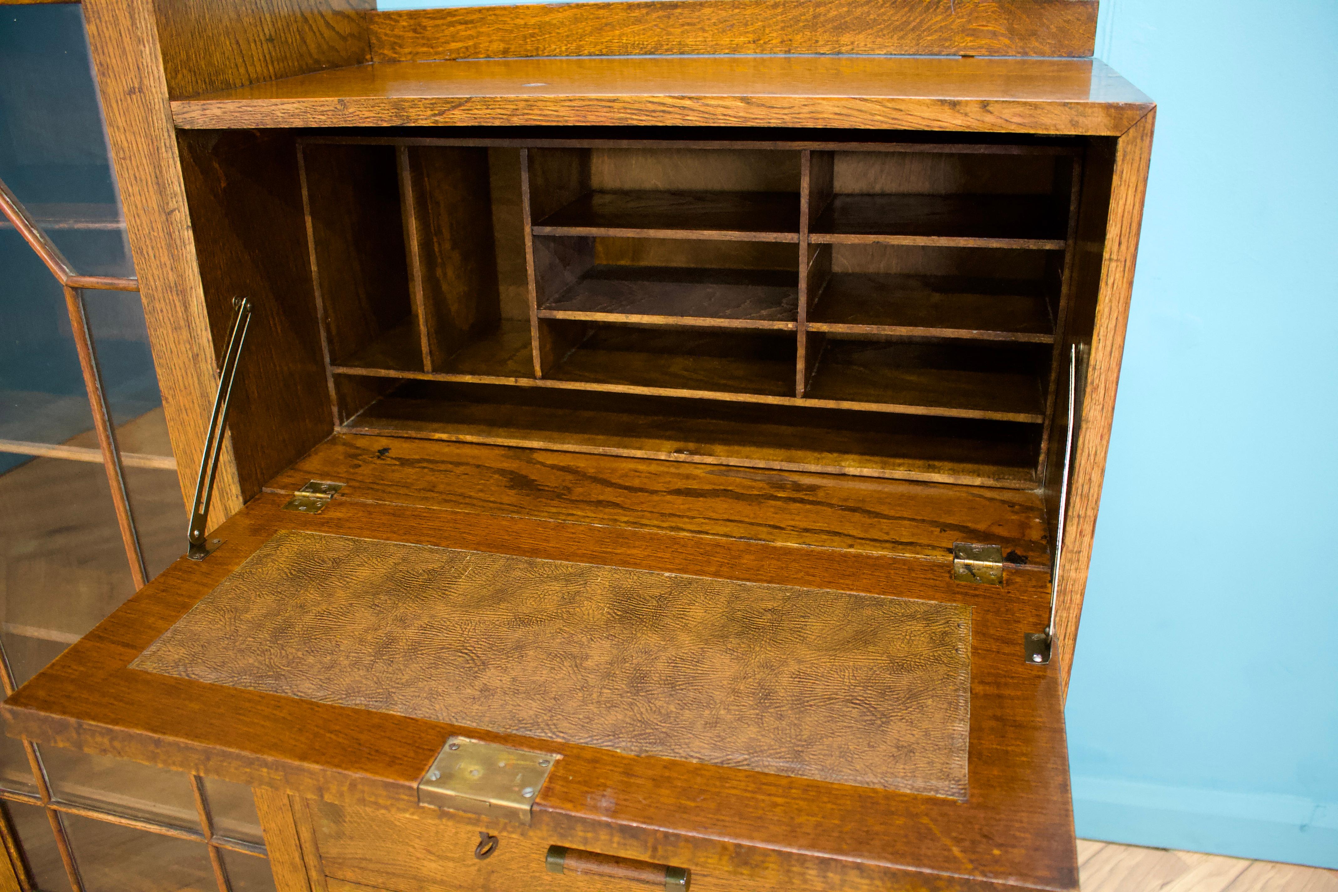 Vintage Art-Déco-Büro-Bücherregal aus Eichenholz im Heals-Stil, 1930er Jahre im Angebot 2