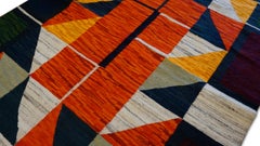 Vintage Art Deco Ungarisch Modernist Kilim Teppich 4'9''x7'3''