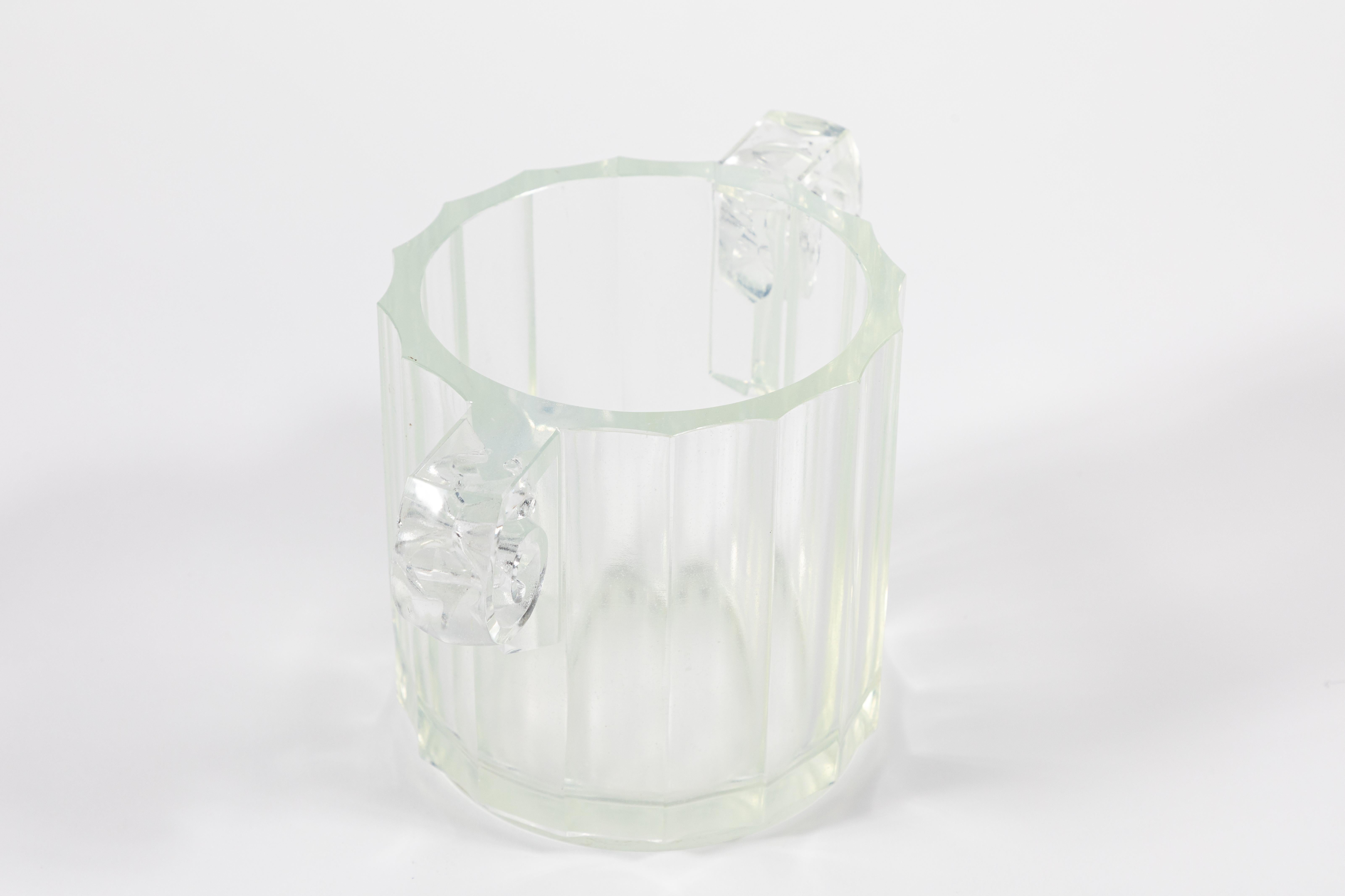 Early 20th Century Vintage Art Deco Ice Bucket or Vase, Sabino Glass, France