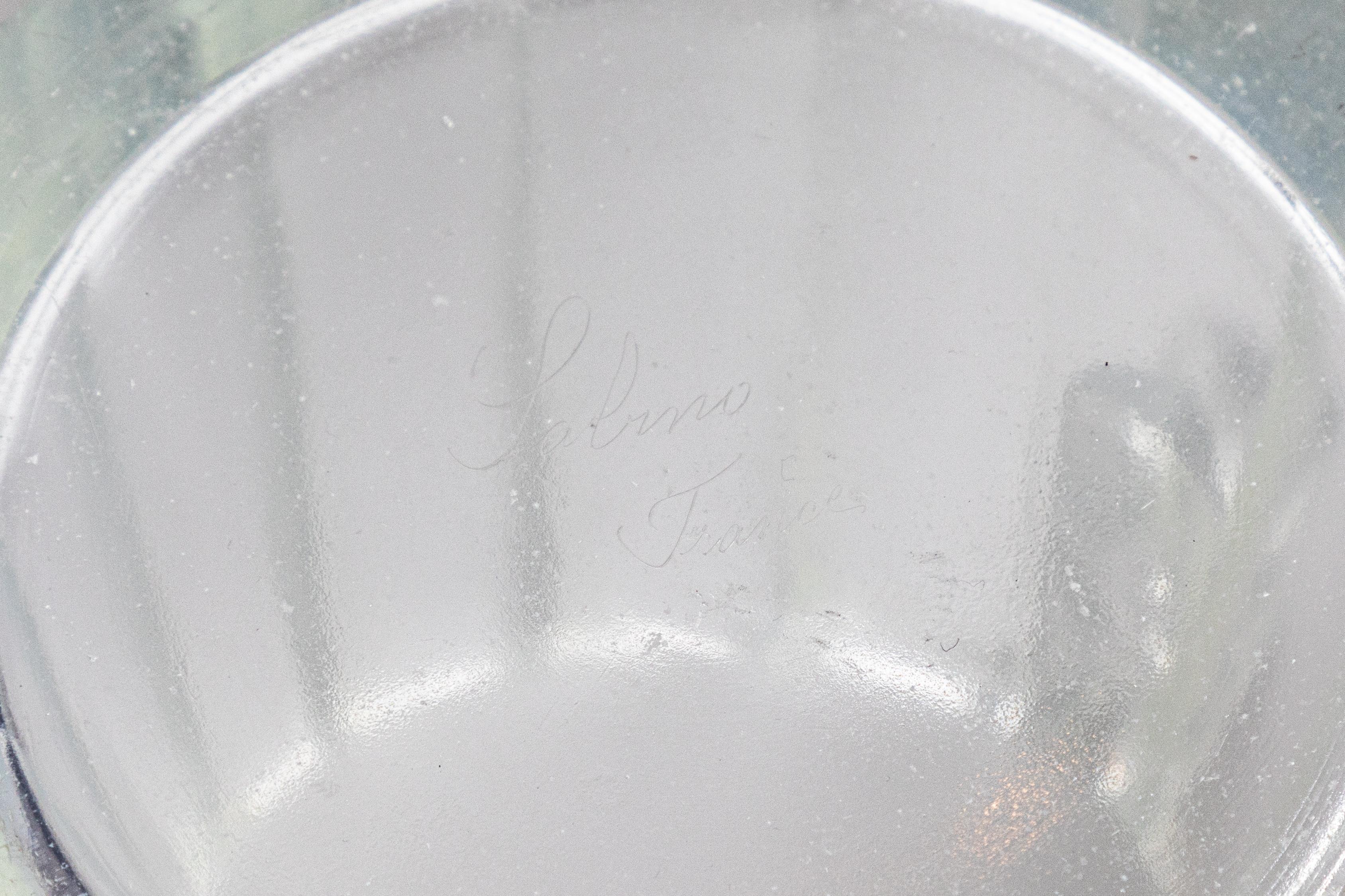 Vintage Art Deco Ice Bucket or Vase, Sabino Glass, France 1