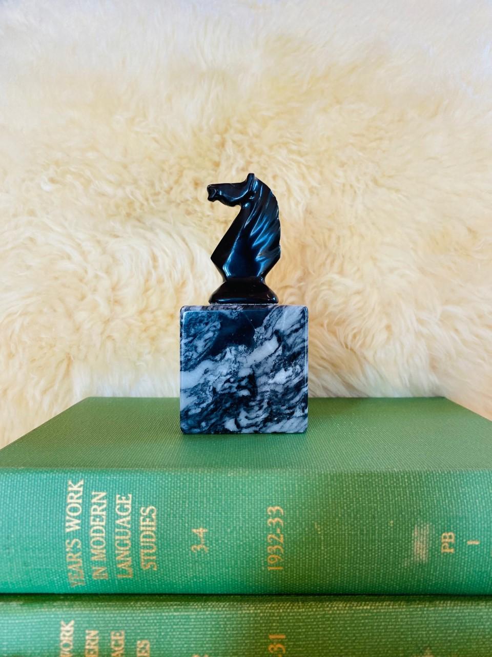 Vintage Art Deco Inspired Horse Bust Paperweight For Sale 4