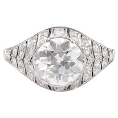 Vintage Art Deco Inspired Polish GIA 1.82 Carat Old European Cut Diamond Platinu