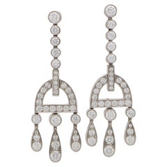 Vintage Art Deco Inspired Tiffany & Co. Diamond Chandelier Earrings in Platinum