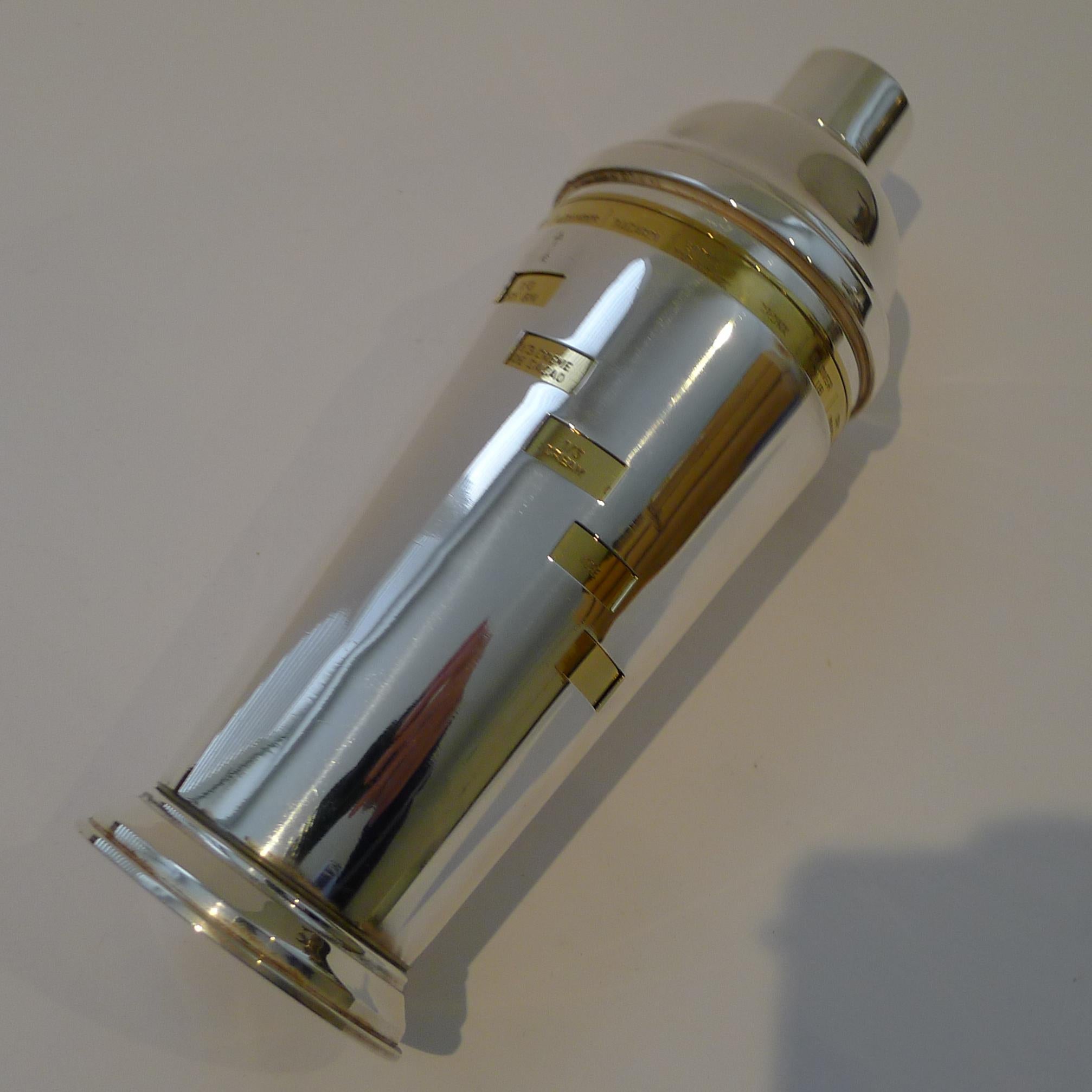 Vintage Art Deco Italian Recipe / Menu Cocktail Shaker c.1940 In Good Condition In Bath, GB