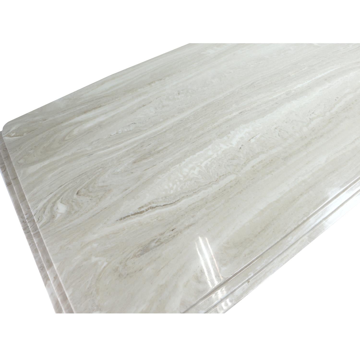 Vintage Art Deco Italian Travertine Stone Coffee Table 2